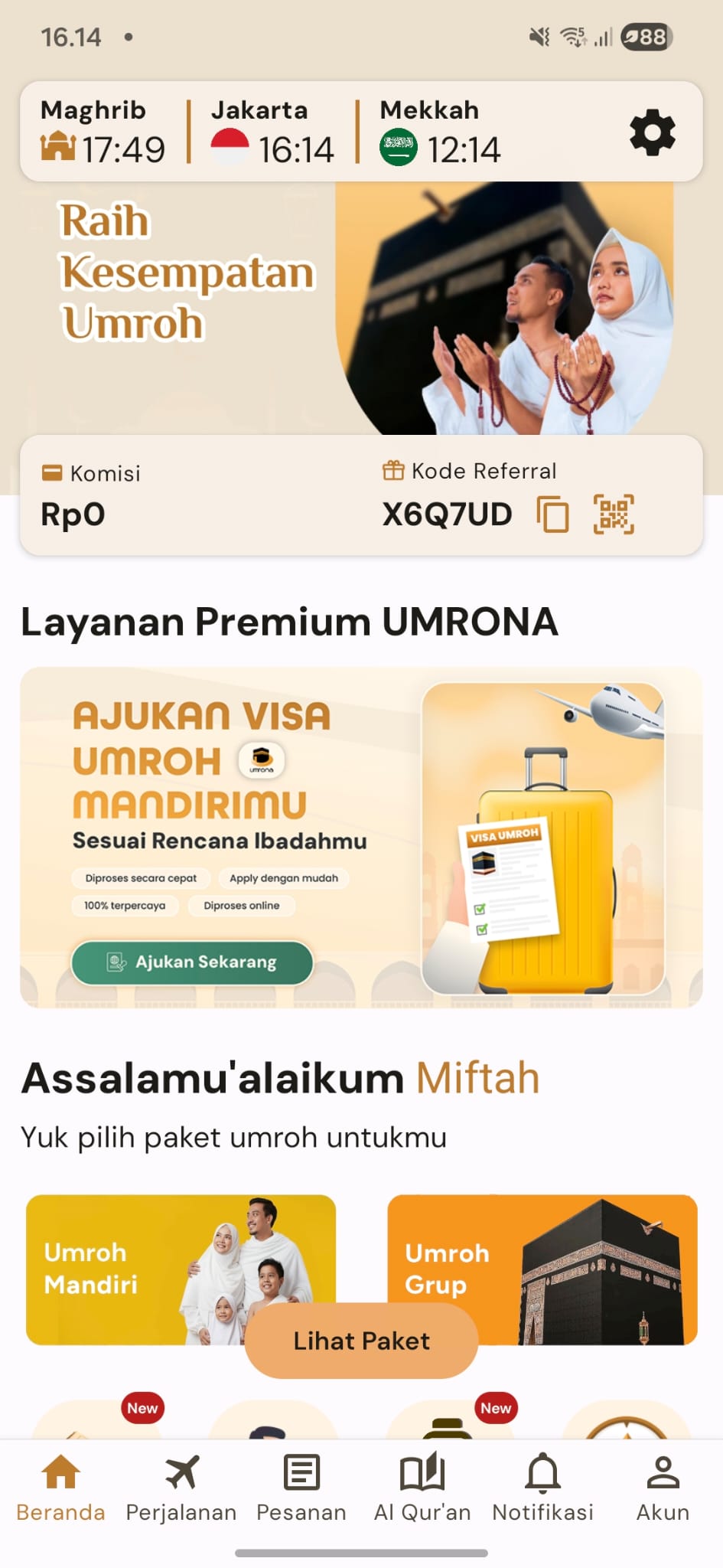 Screenshot Aplikasi Umrona